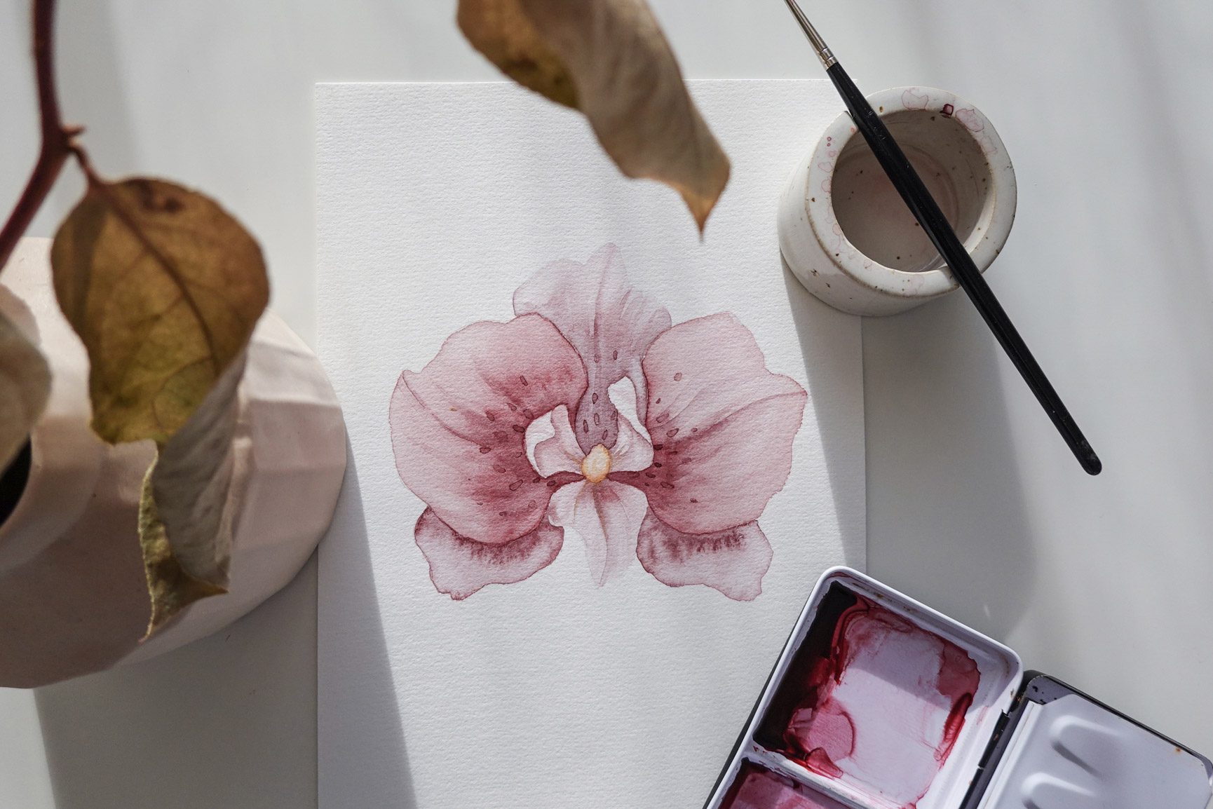 Orchid online watercolor art classes