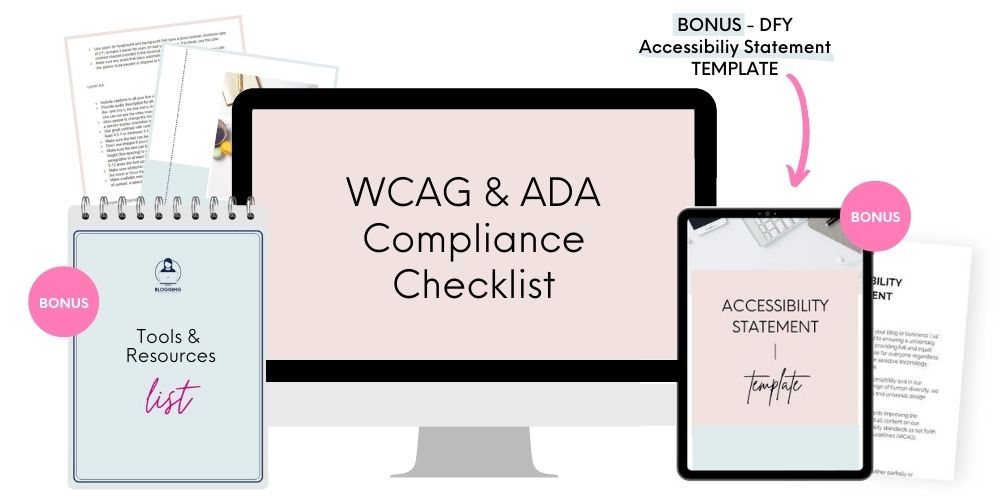 ADA &amp;amp; WCAG Compliance Checklist + Accessibility Statement Template mockup