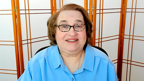 Sharon Salzberg talking to the camera