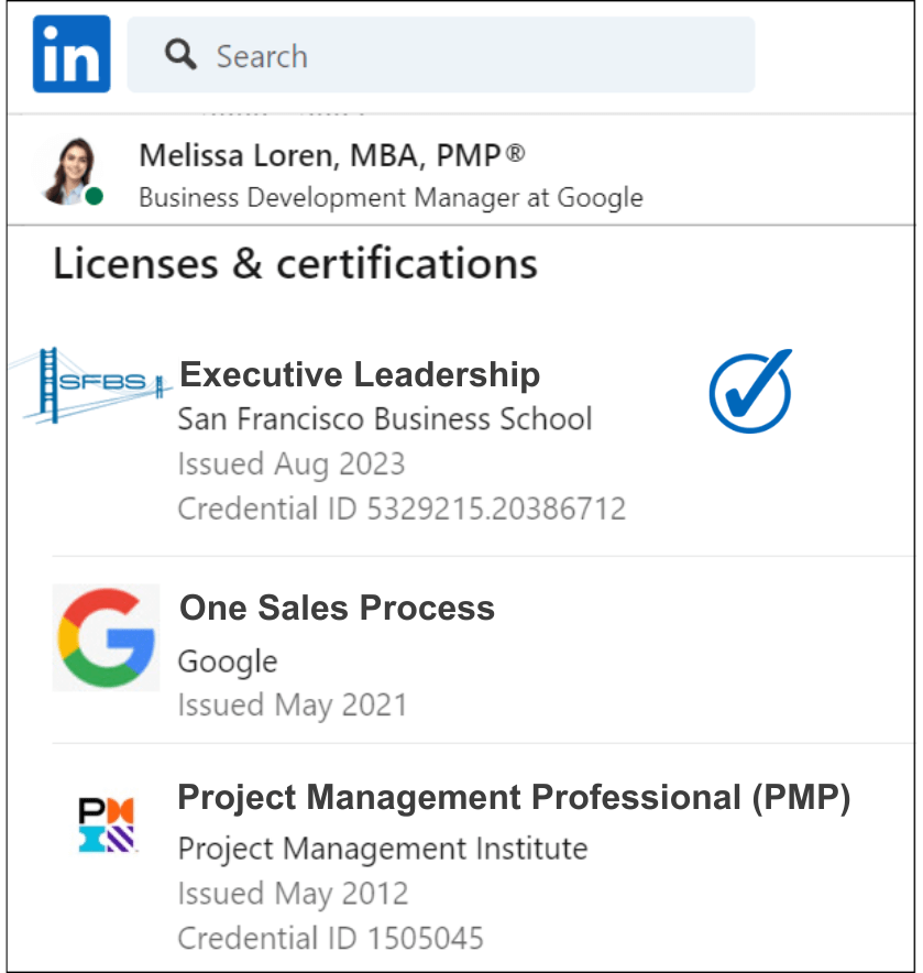 PMI Certification Renewal Online - Business Certificate