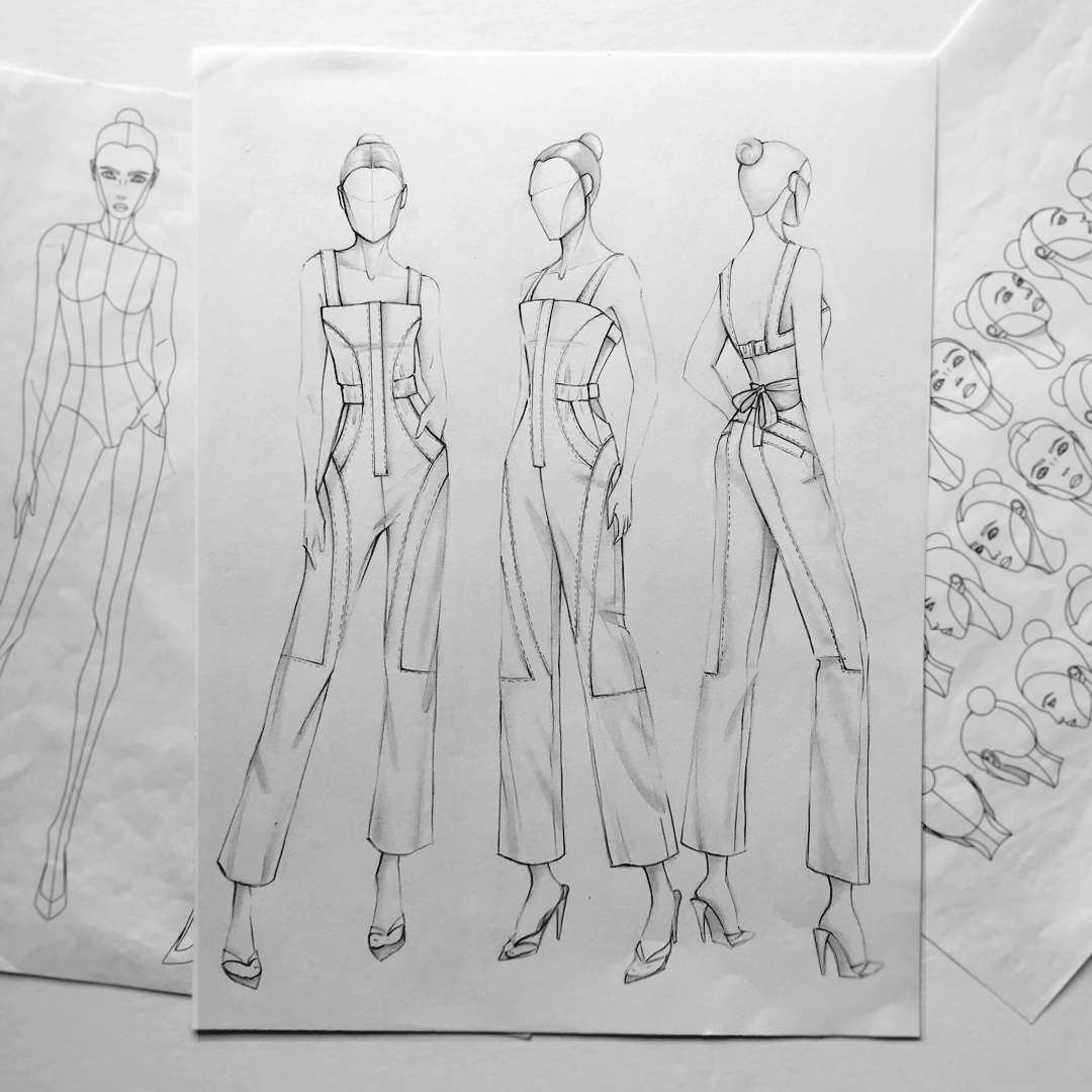 My Sketching Process: From 9-Head Fashion Figures to Designing for My Body