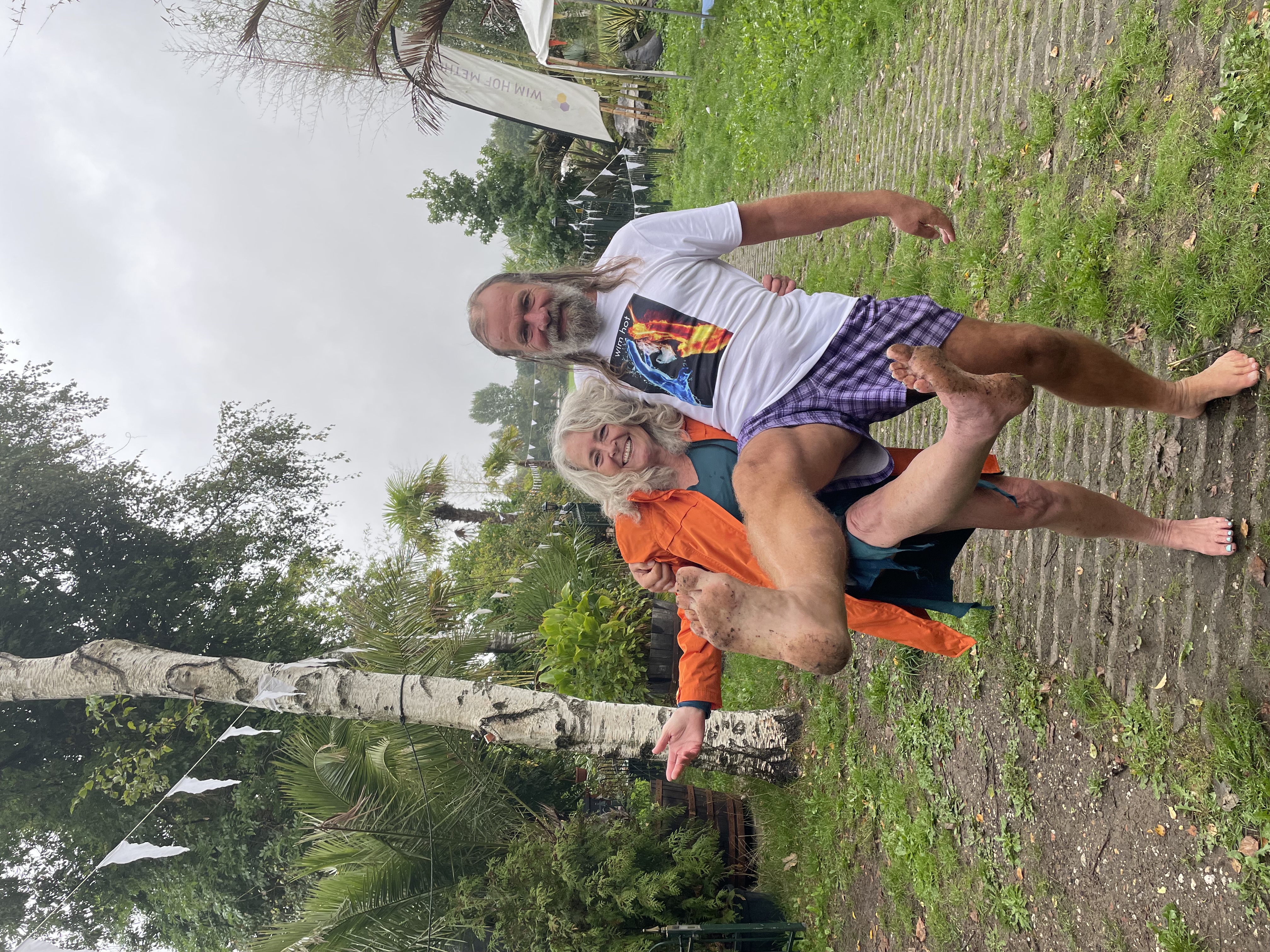 Wim Hof and Sue Barefoot at his home in Holland. 2022