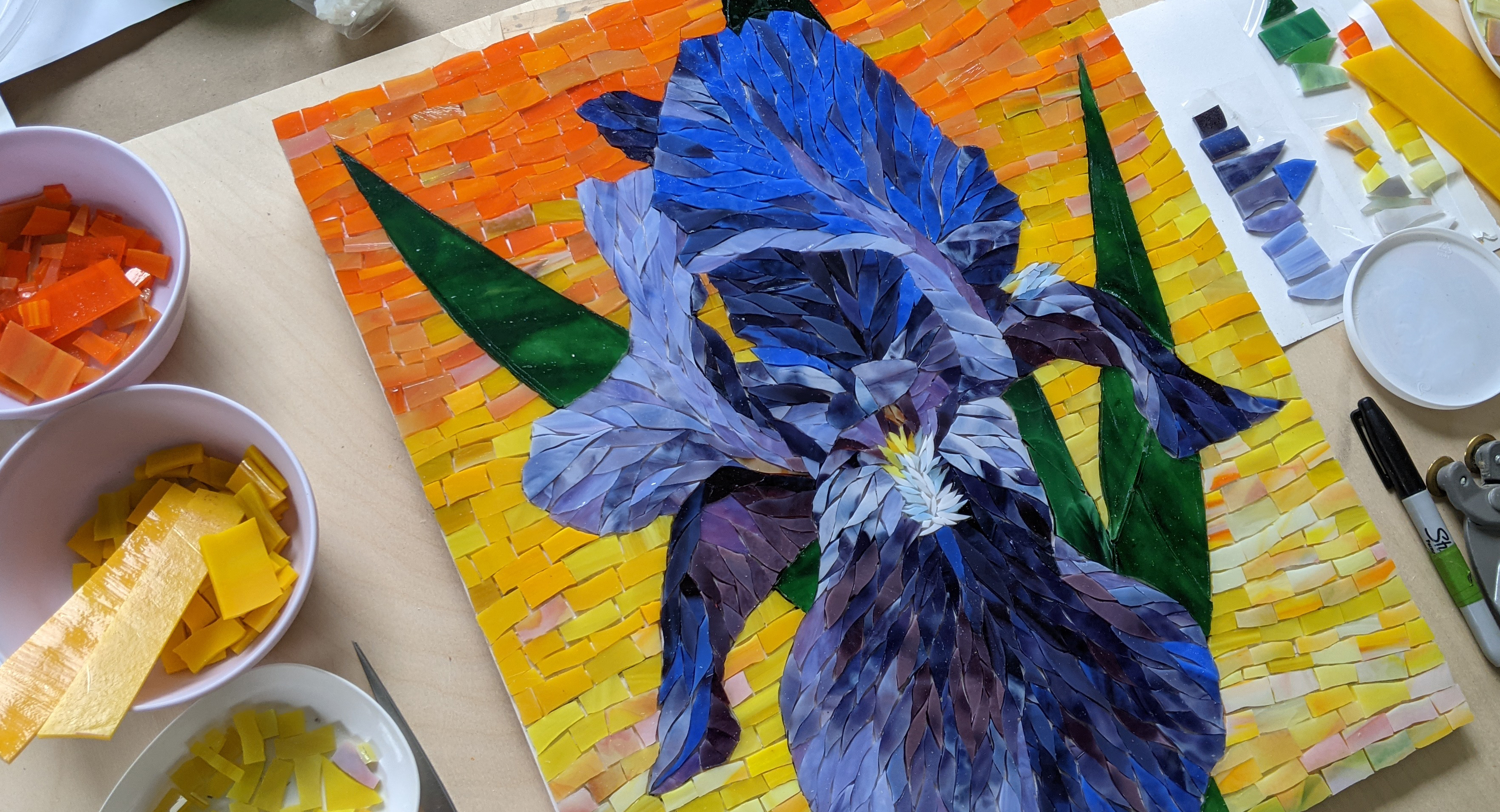 Iris Flower Mosaic with Yulia Hanansen