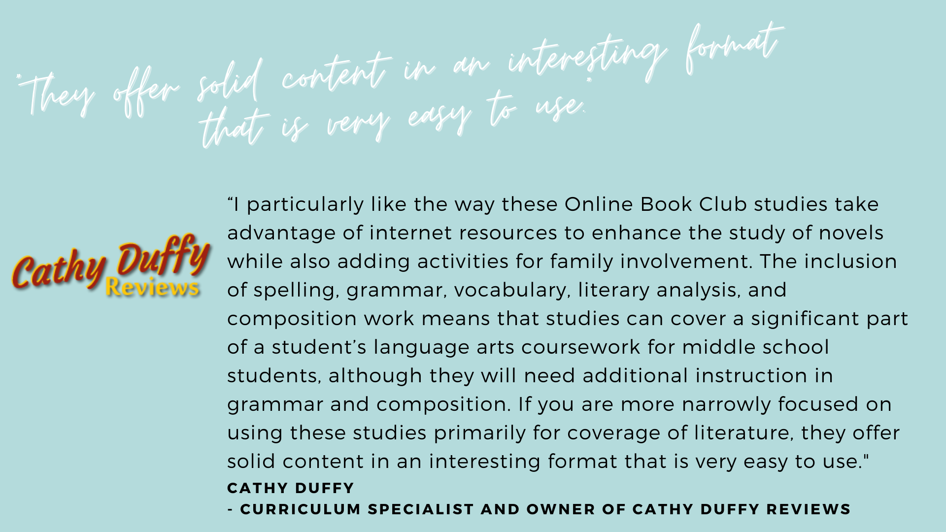 Cathy Duffy Review - Literary Adventures for Kids offers solid content in an interesting format that is very easy to use