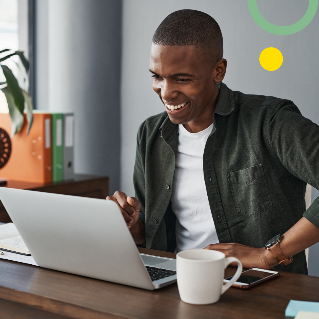 Man learning on a computer.