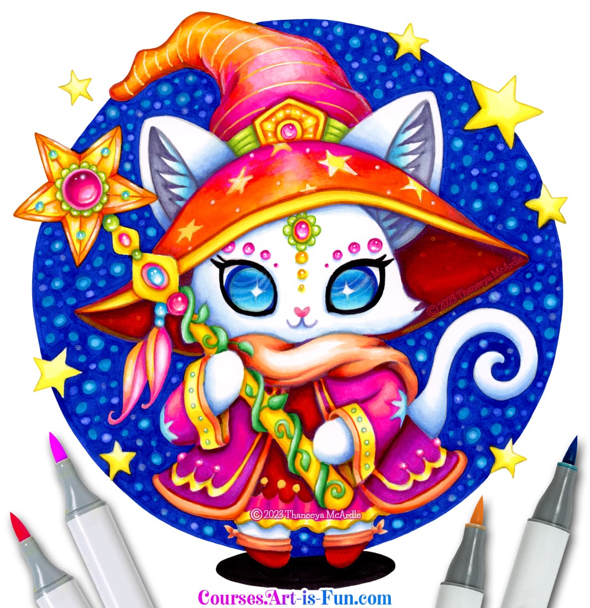 Wizard Cat Alcohol Markers Course: A Step-by-Step Video Course by Thaneeya McArdle