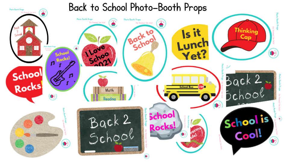 Colorful Back to school photo-booth props