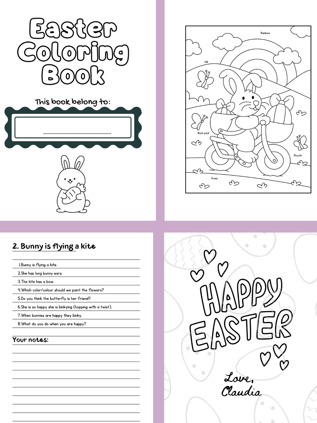 Easter coloring book and English for parents