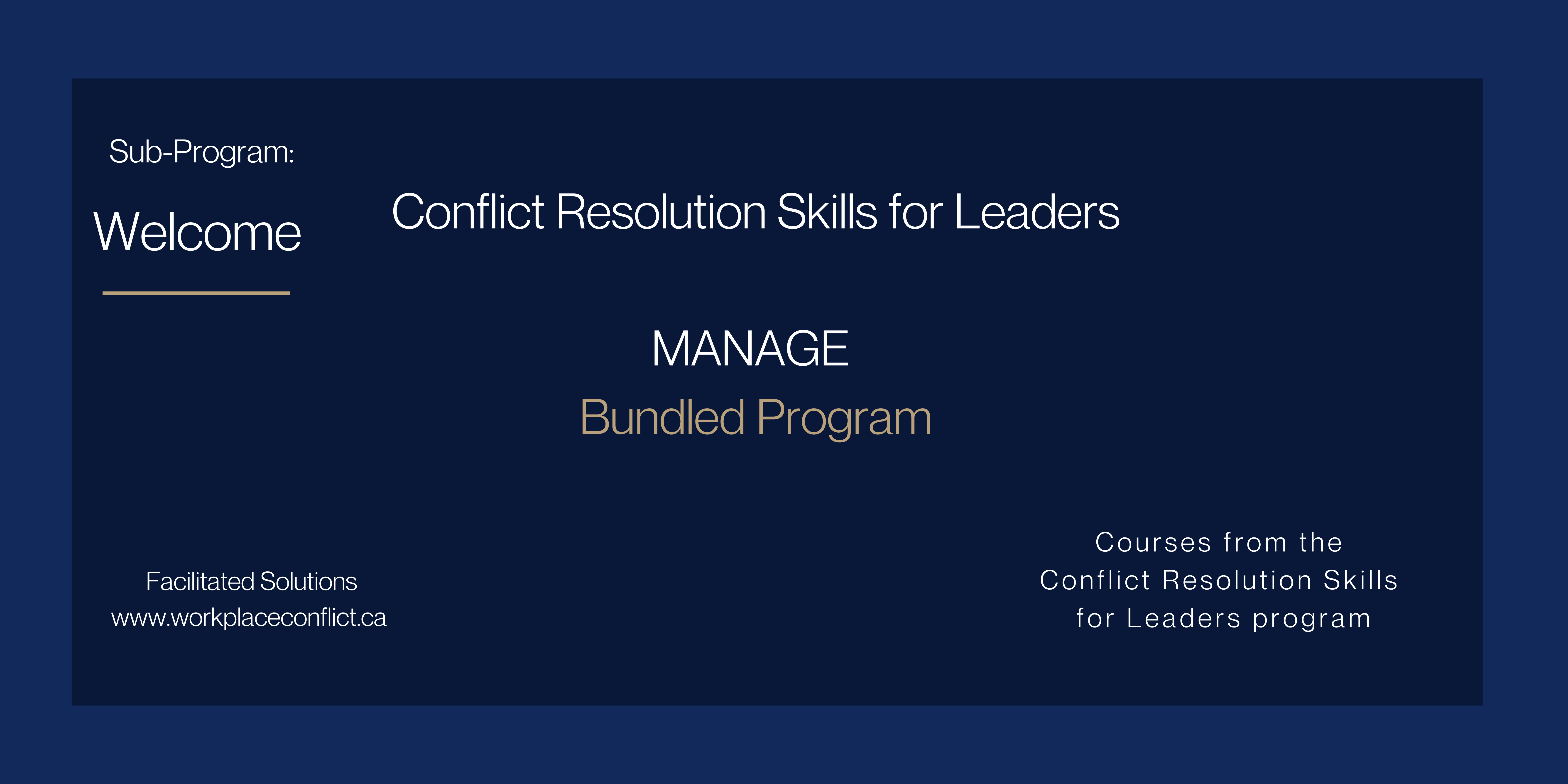 CR Skills for Leaders program