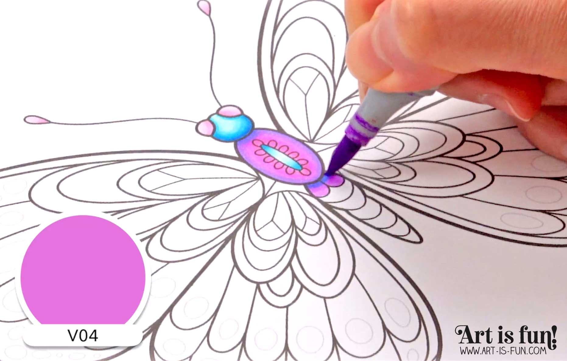 Alcohol Marker Art: Let Yourself Be Free Coloring Page by Thaneeya