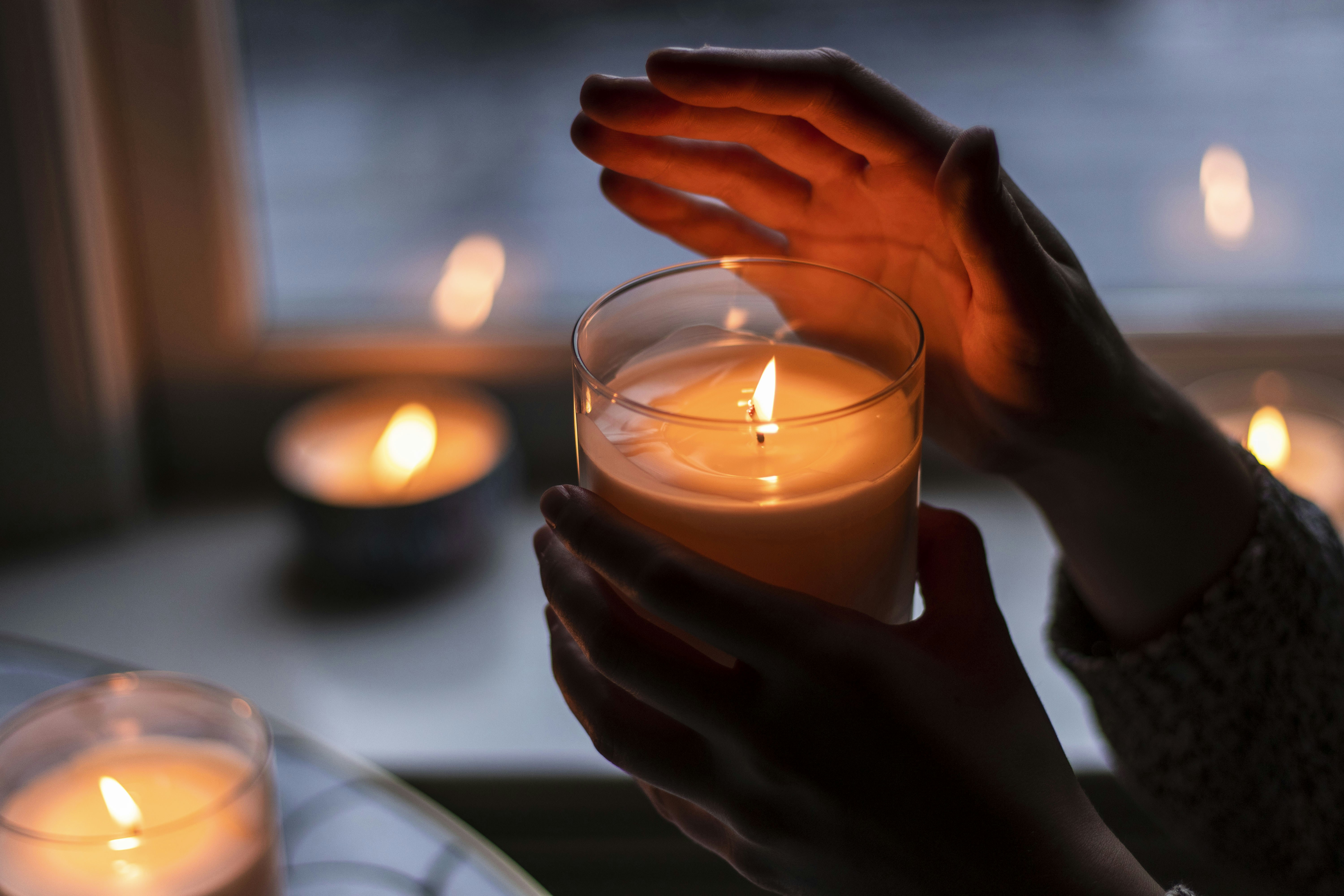 Candle jar burning