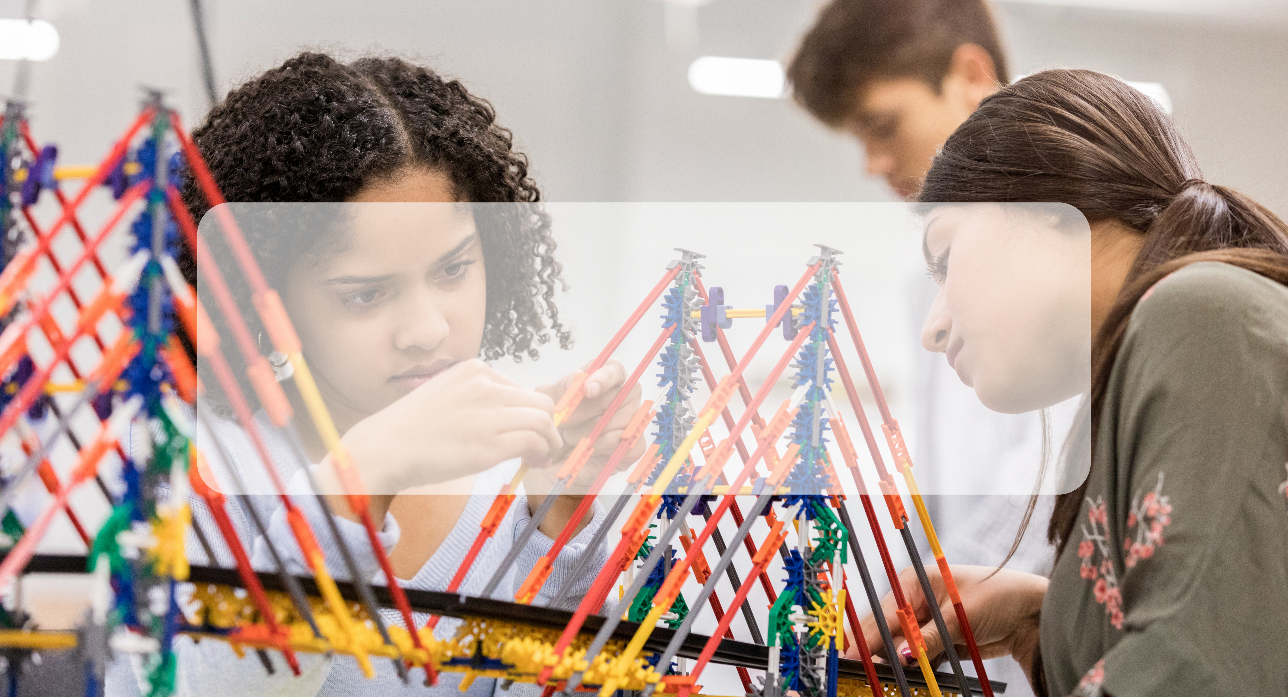 students building with Knex