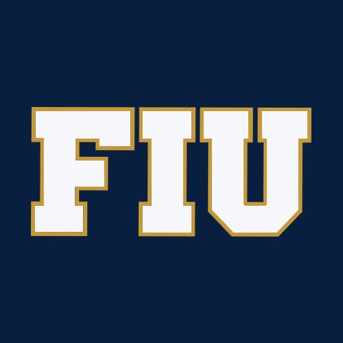 Florida International University logo. The letters &quot;FIU&quot; on a dark blue square background