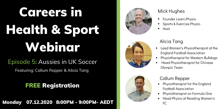 Webinar with the best in the physiotherapy industry, including Mick Hughes, Alicia Tang, and Callum Pepper.