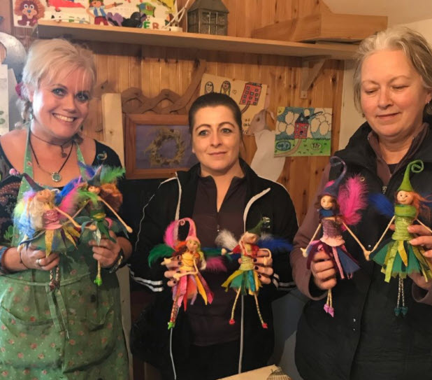 Felting with wool and making fairies