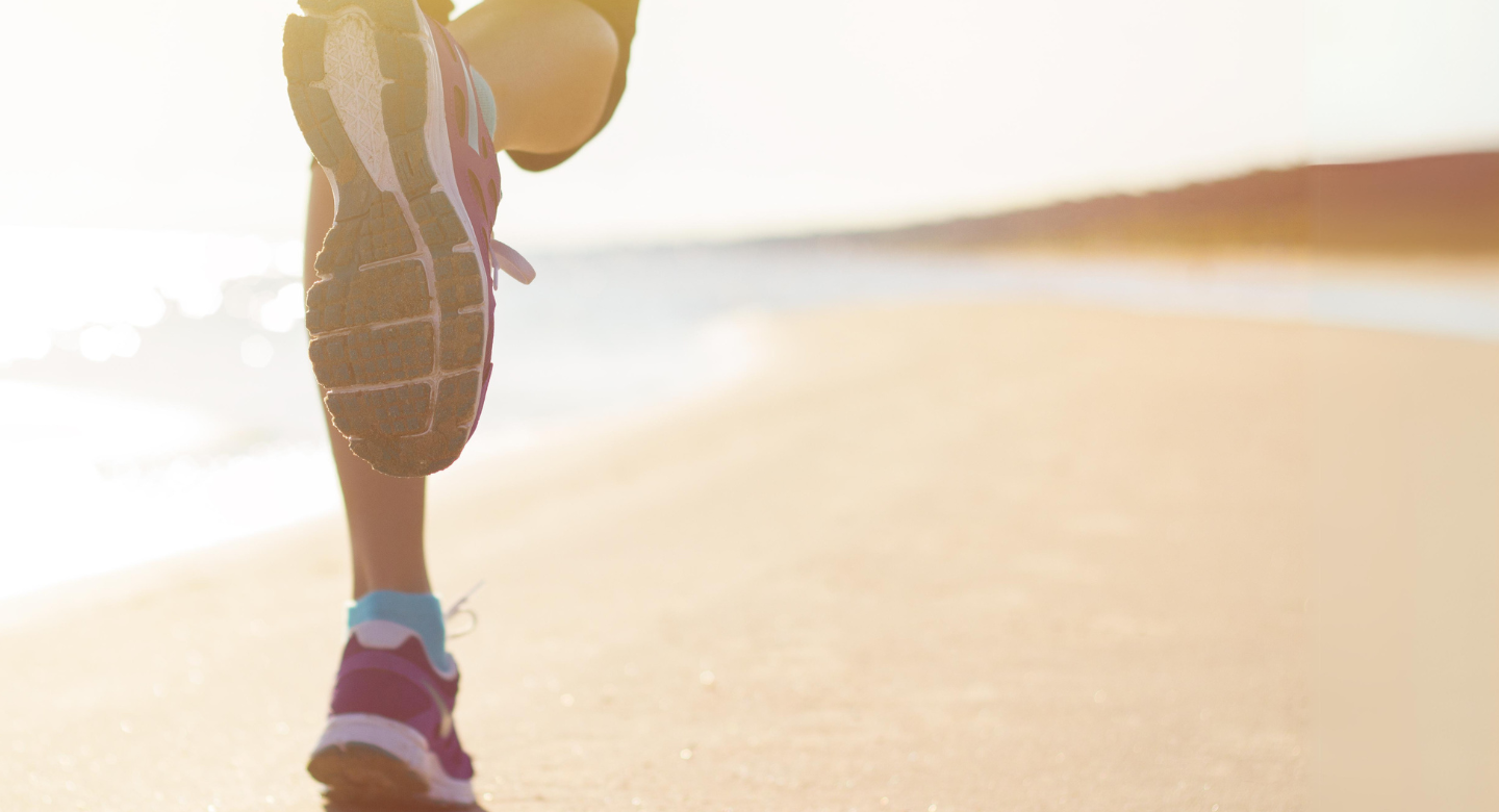 Sprinting into summer along a beach