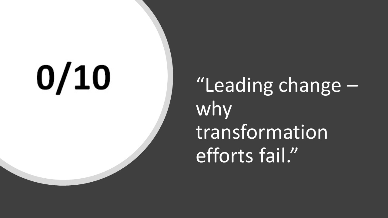 Leading change – why transformation efforts fail