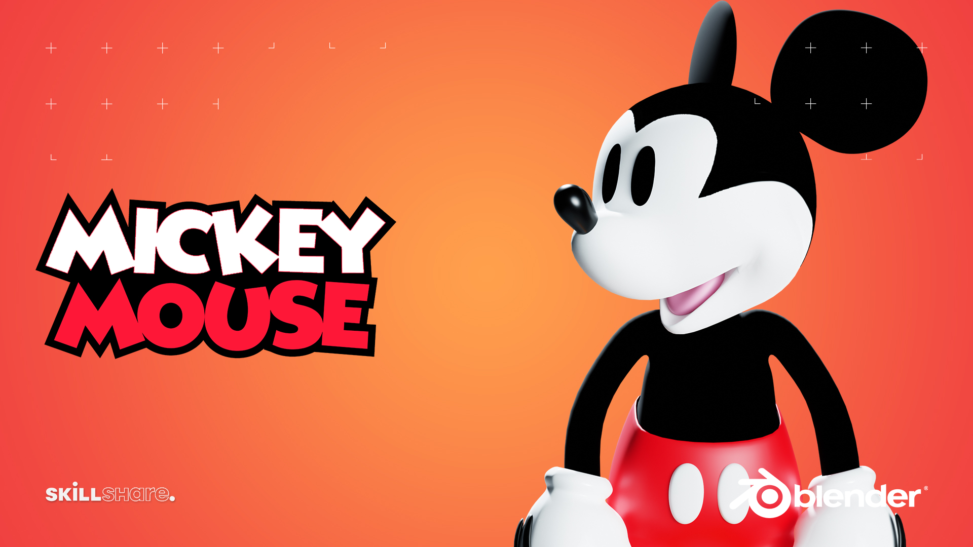 3D Mickey Mouse Disney Character Blender Academy Course