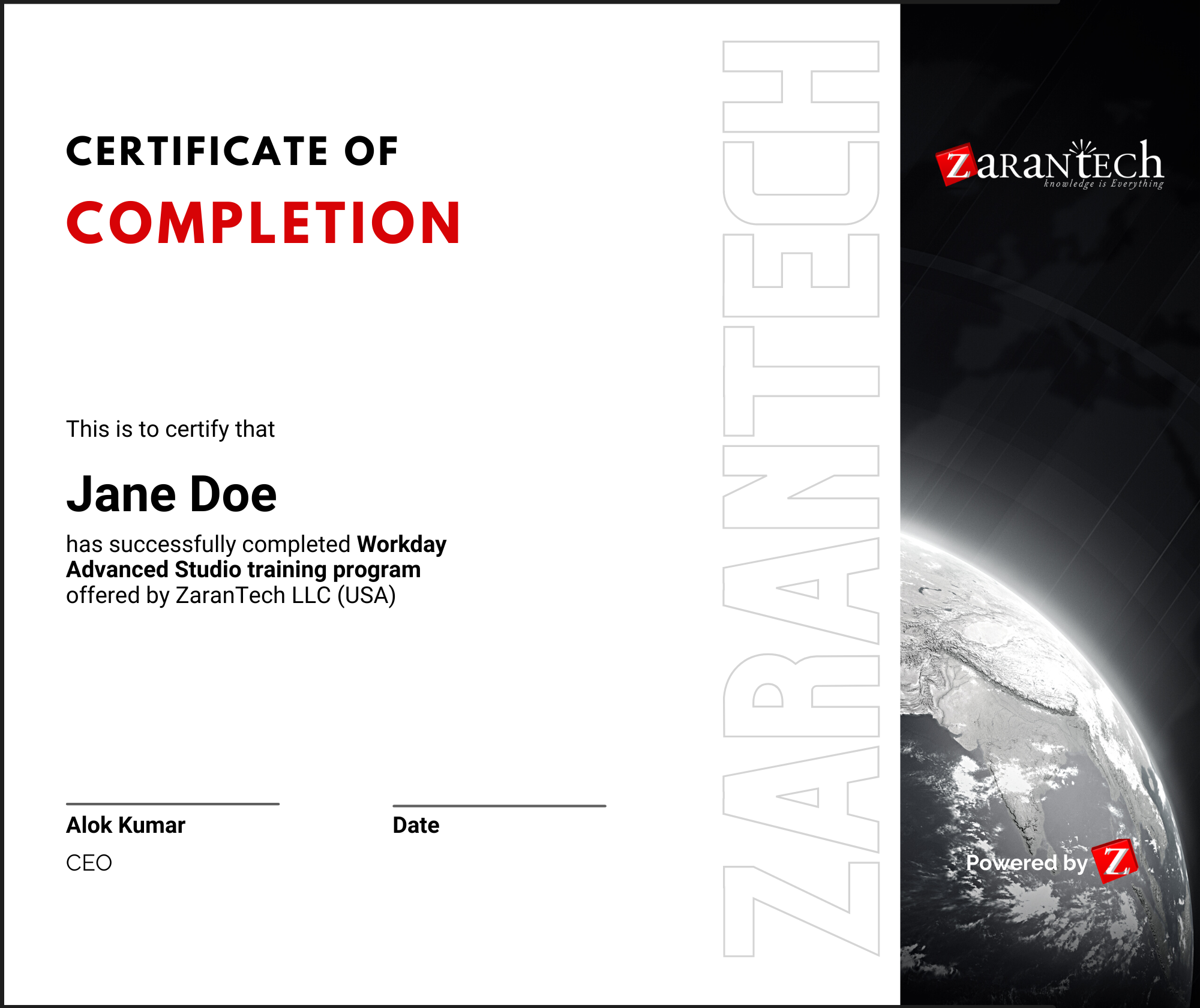 Workday Advanced Studio - Certificate of Completion
