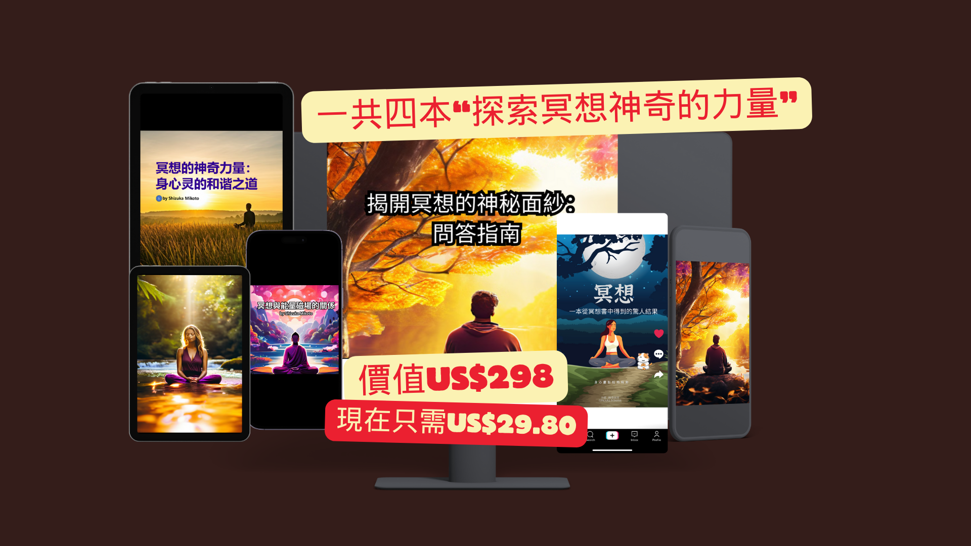 價值US$268,限只需US$29.80,乾貨滿滿一共四本電子書