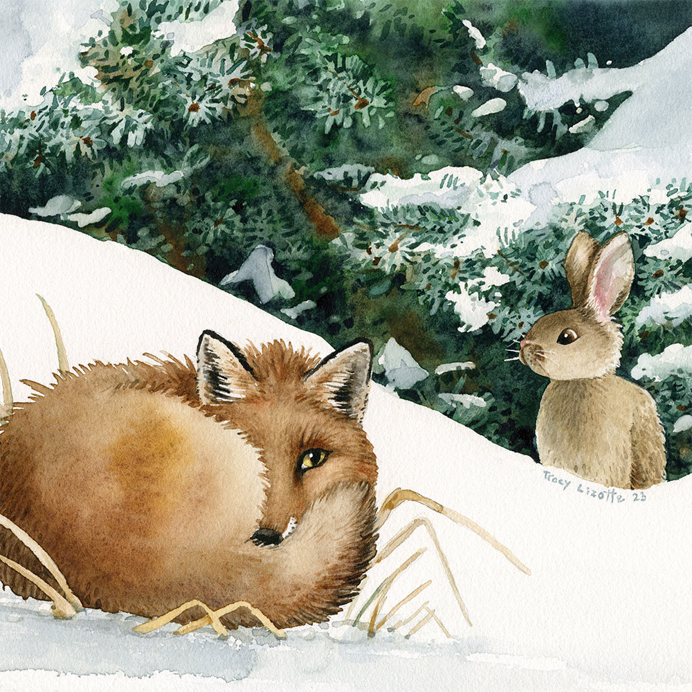 How to paint a Fox and Rabbit