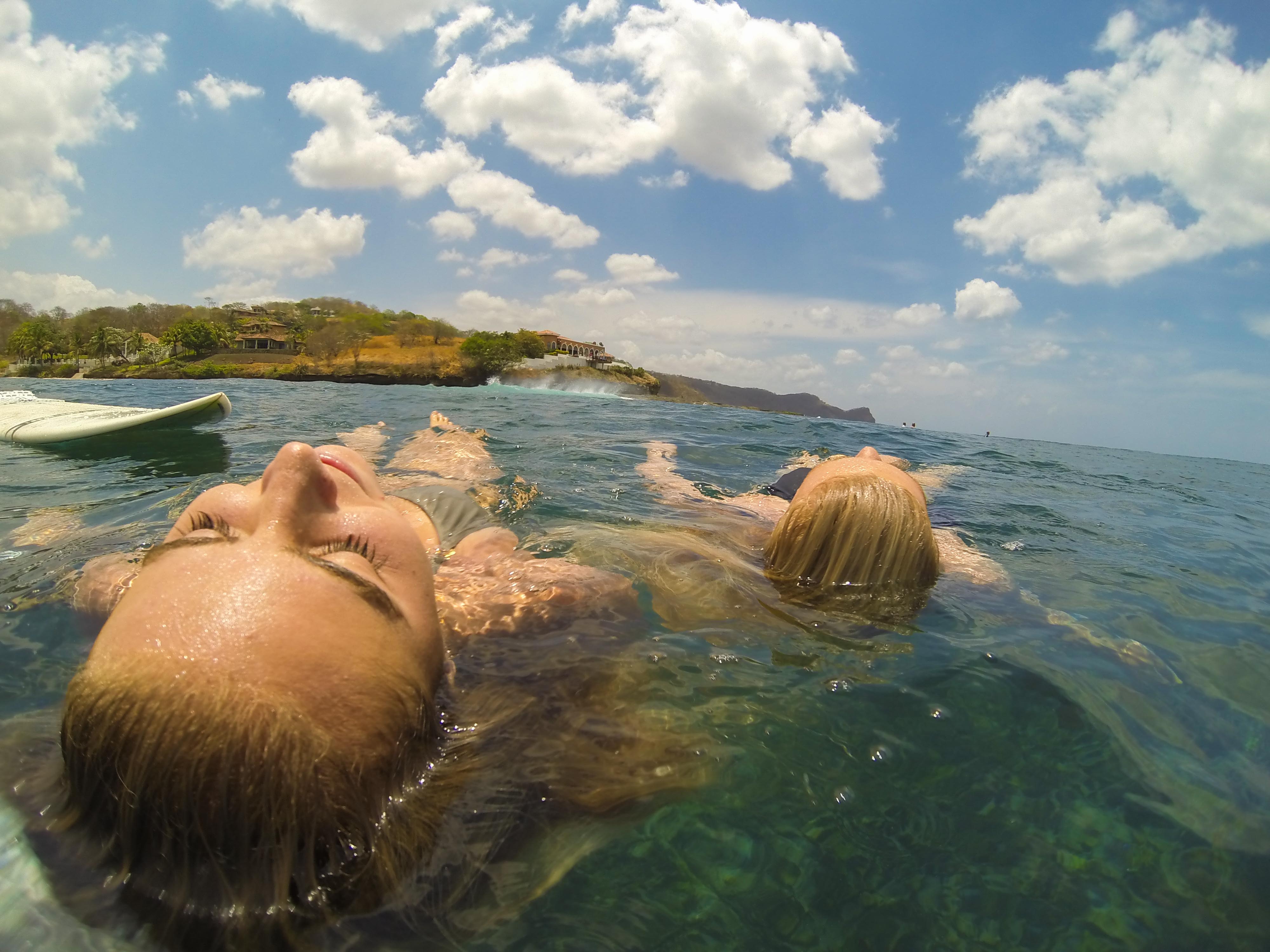 girls on surf trip in 