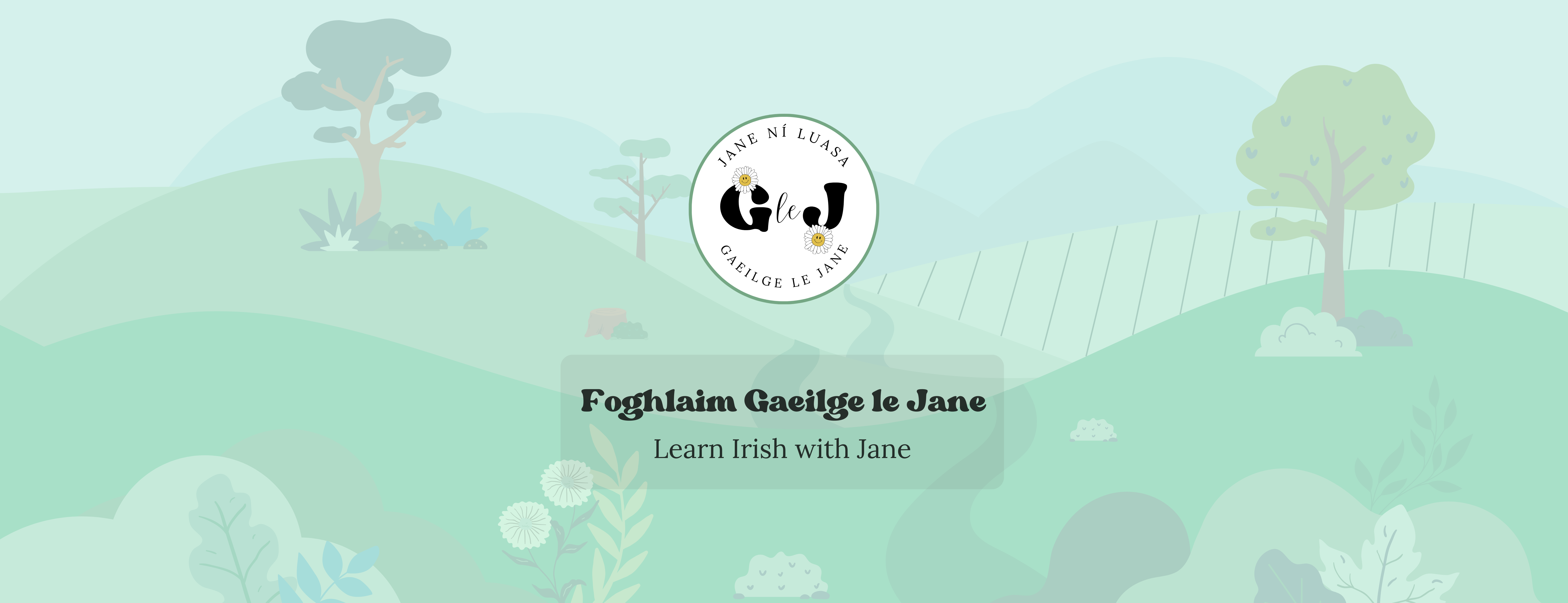 Gaeilge le Jane logo with Ireland