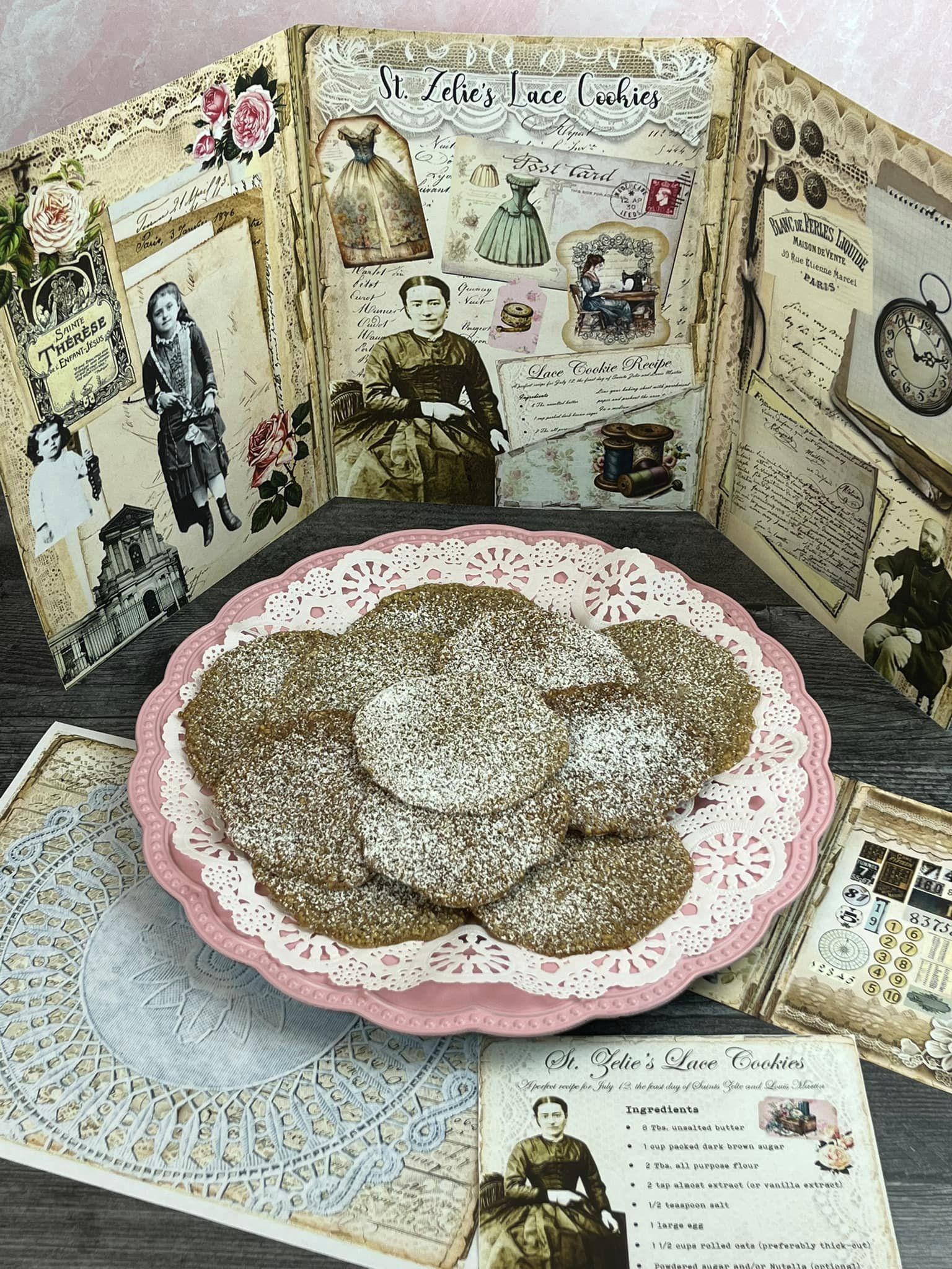 Saint Zélie Martin Lace Cookies Recipe and Printables