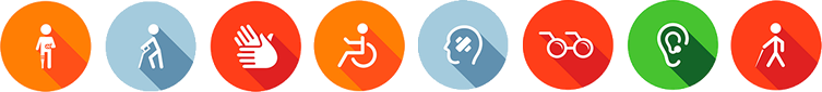 íconos de diferentes discapacidades