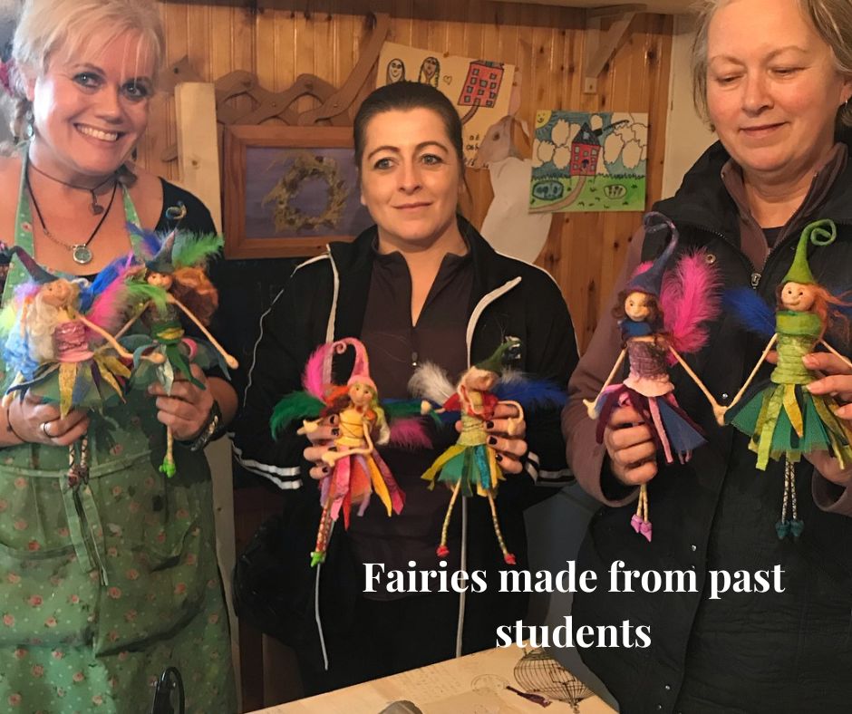 Felting with wool and making fairies