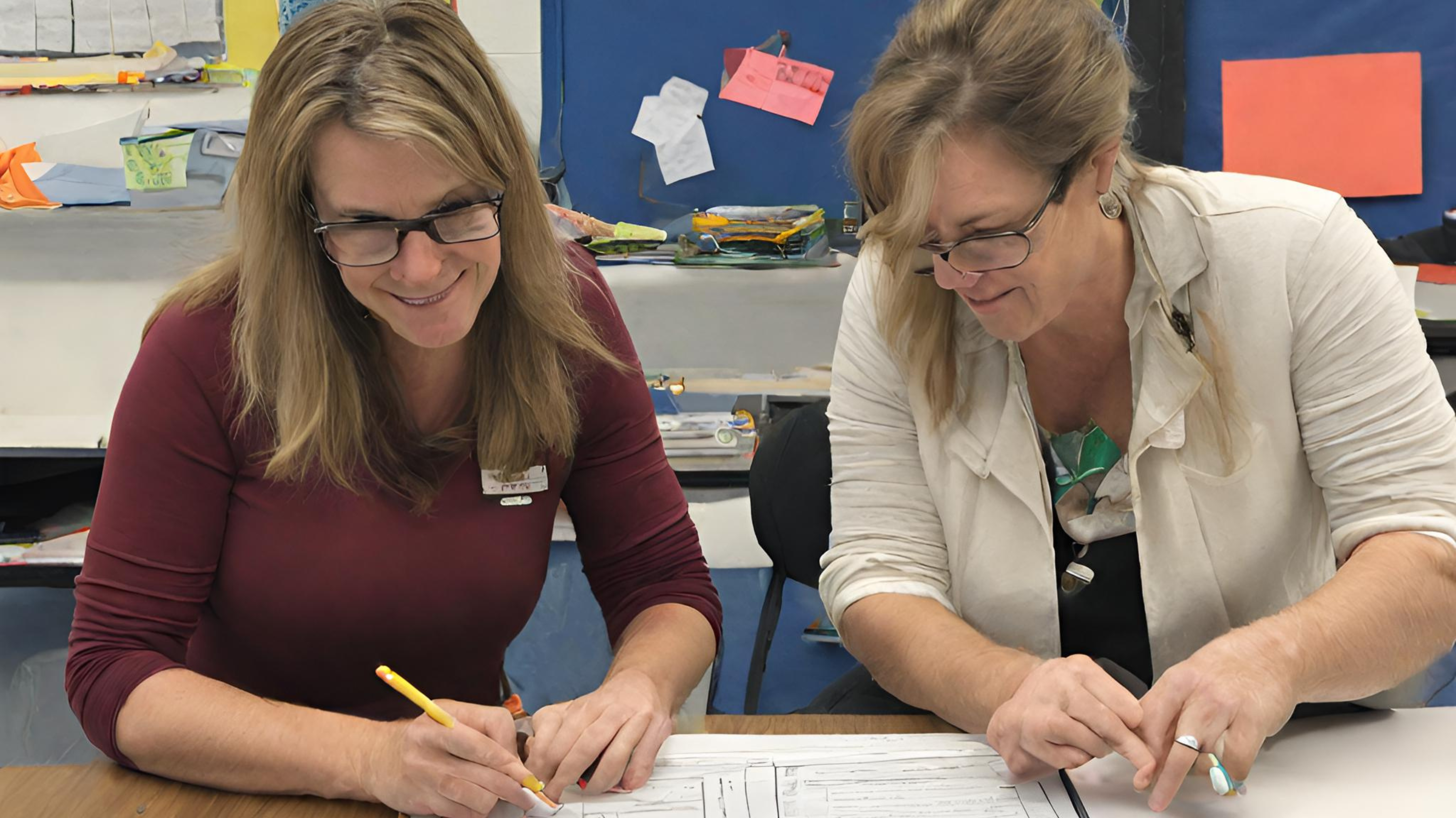 two teachers working together