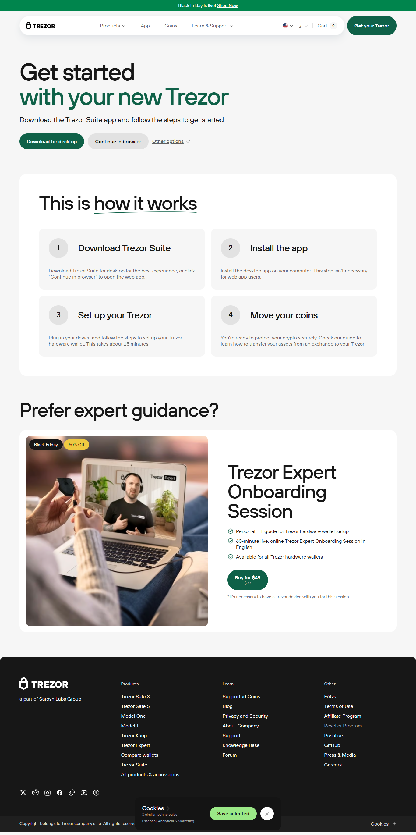 Trezor.io/start