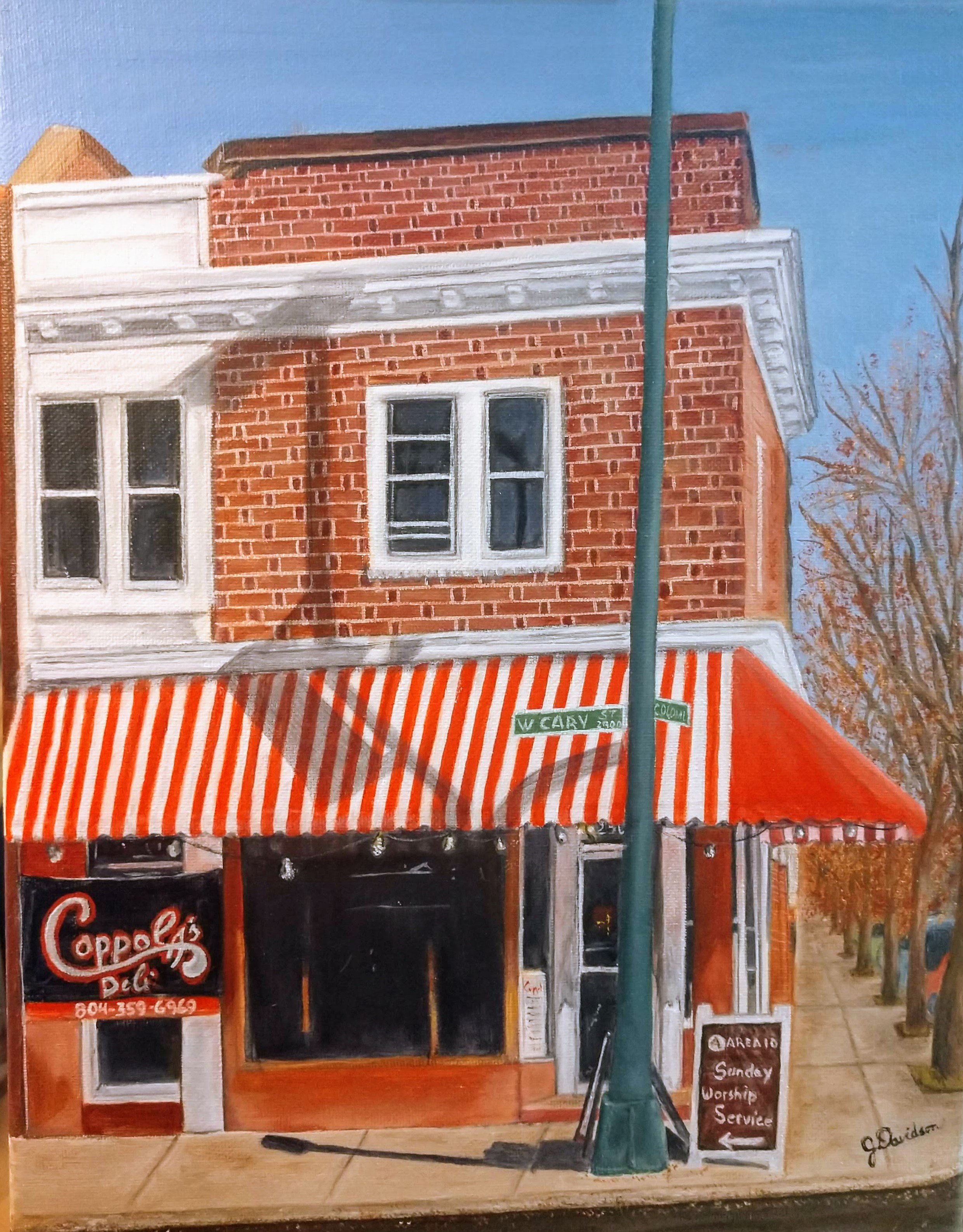 Oil painting of a building, testimonial from student, Jazmin Davidson of RL Caldwell Studio