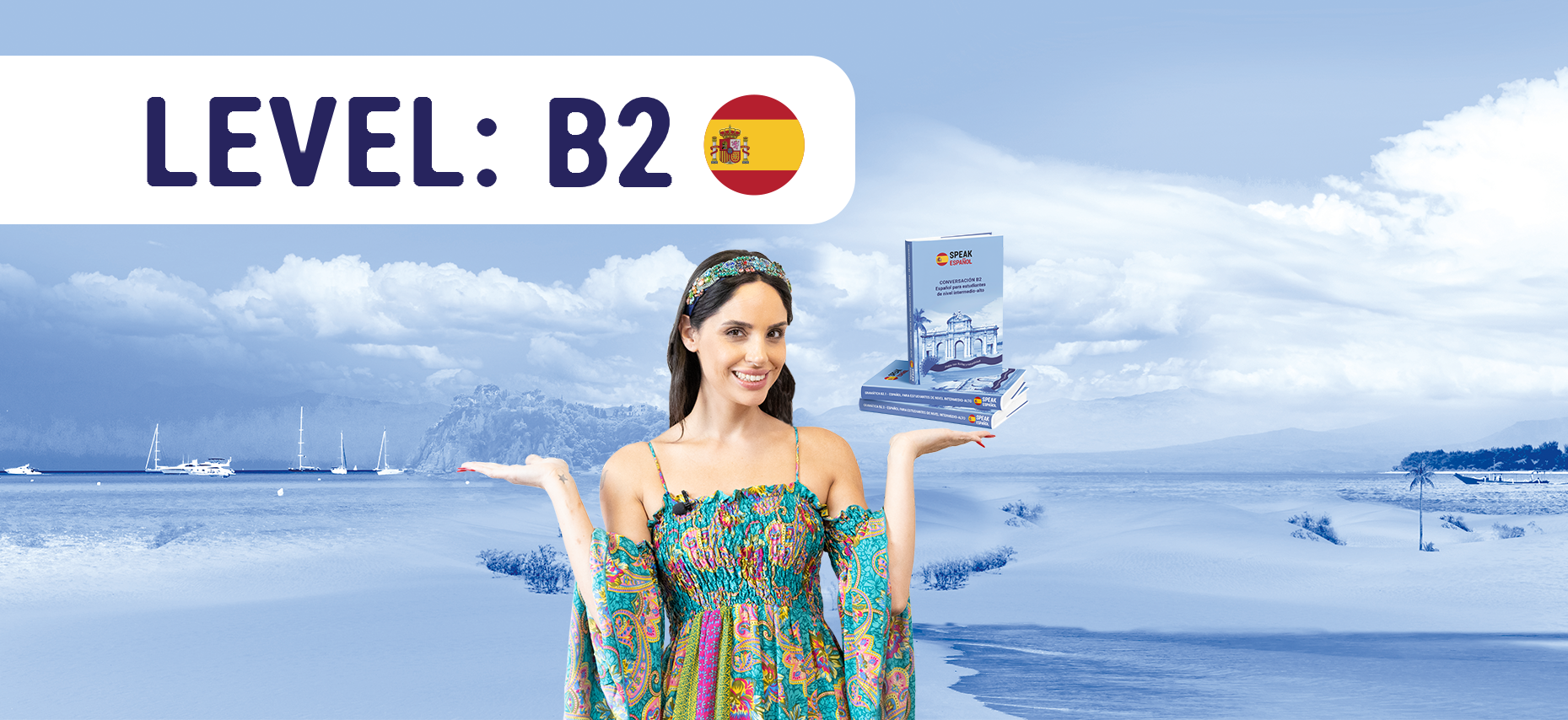 B2 level Spanish course with personal follow up from the teacher and books included in the price