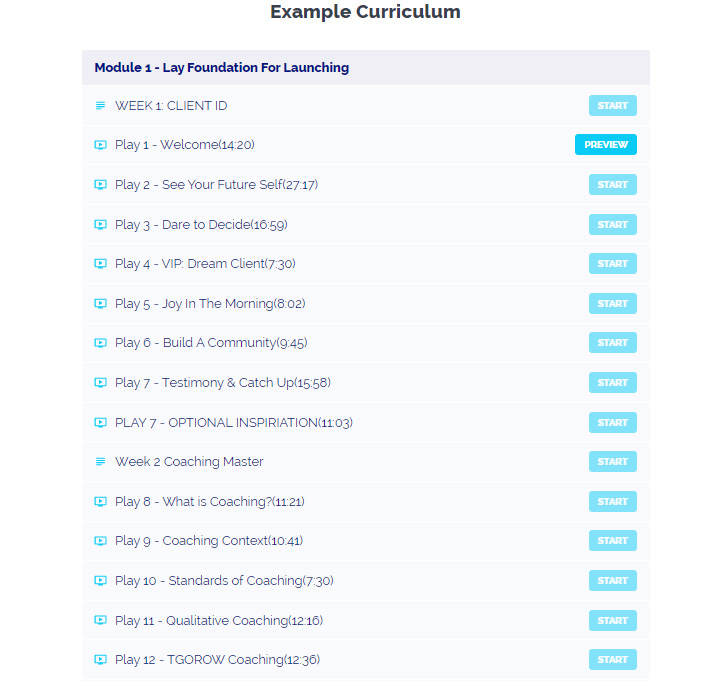 Example Course Curriculum