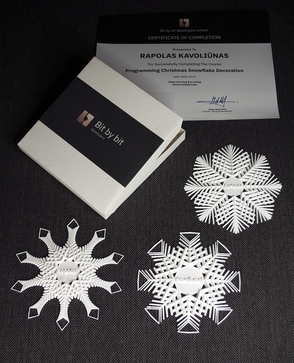 Snowflakes of our student Rapolas