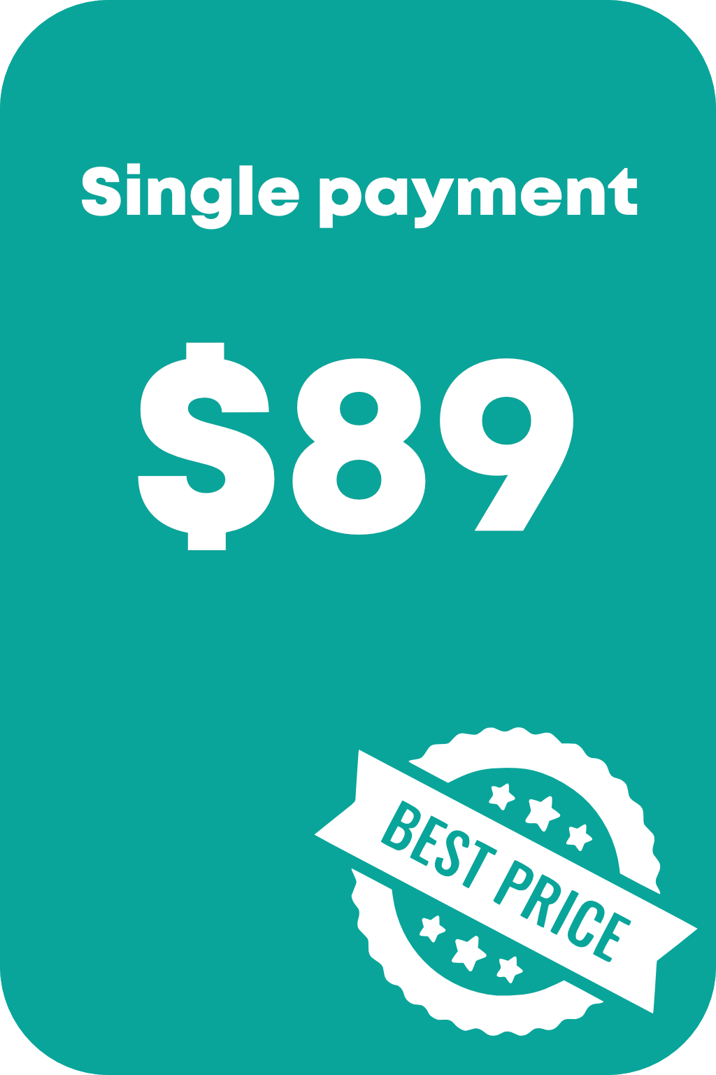 Single payment of $89