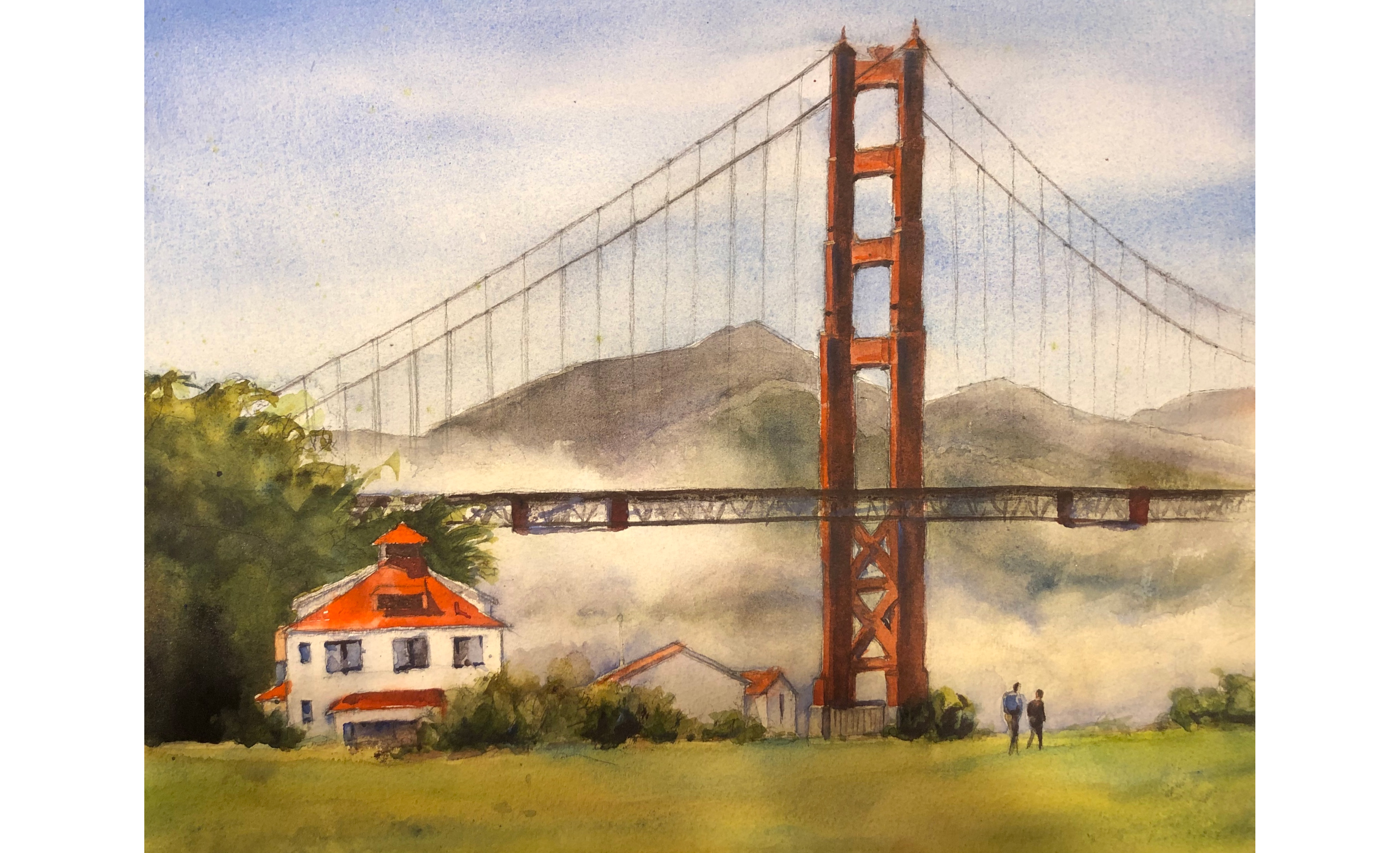 Golden Gate Bridge (Crissy Field) painting by Jana Parkin