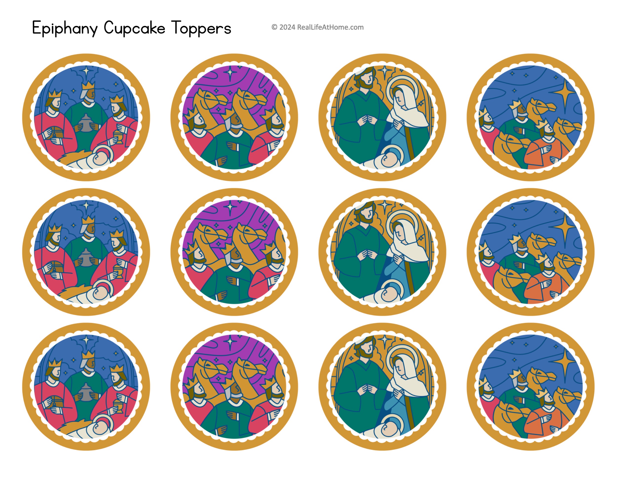 Epiphany Cupcake Toppers