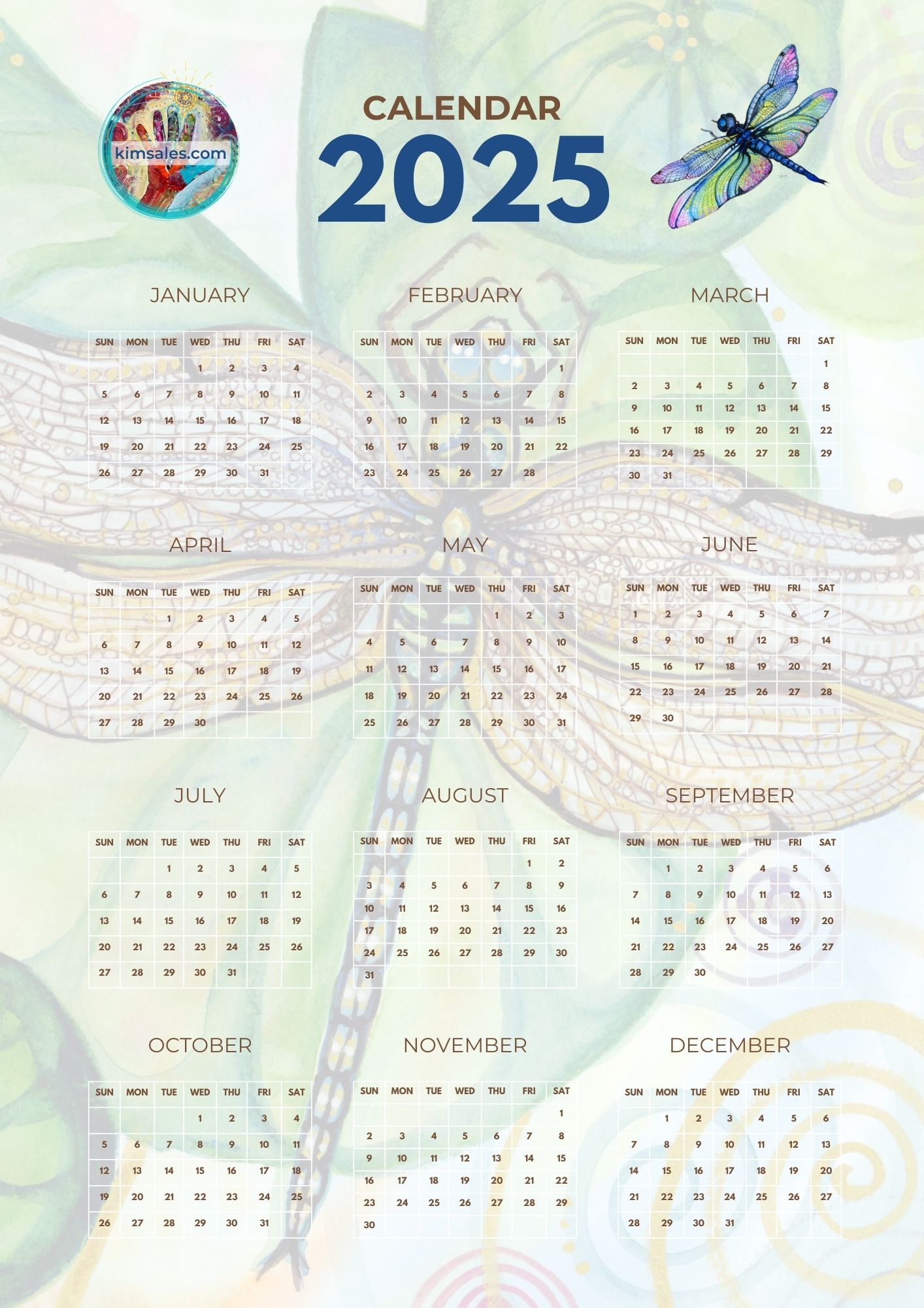 2025 KimSales Calendar