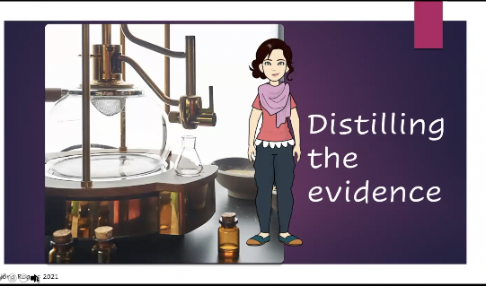 course slide saying distilling the evidence