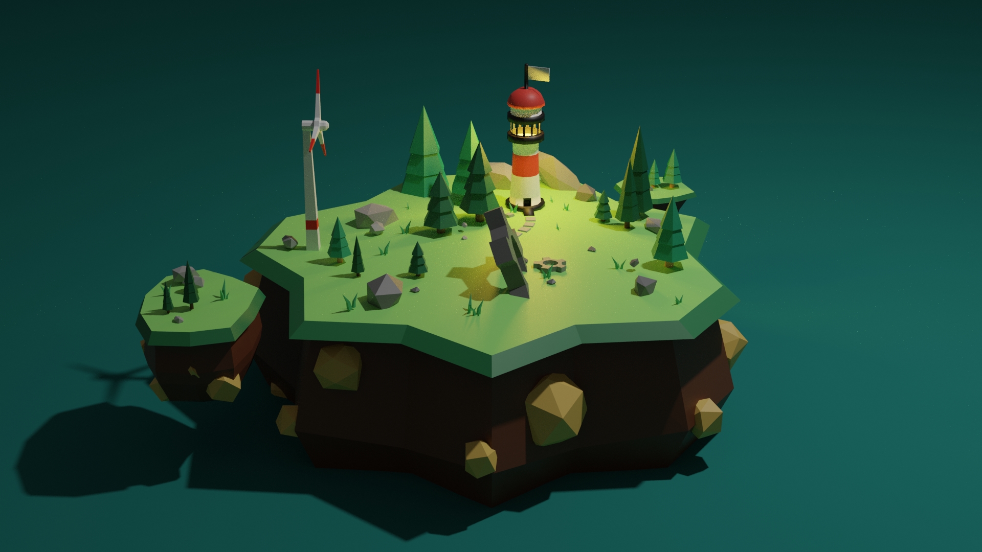 Low Poly Sky Island Blender Course