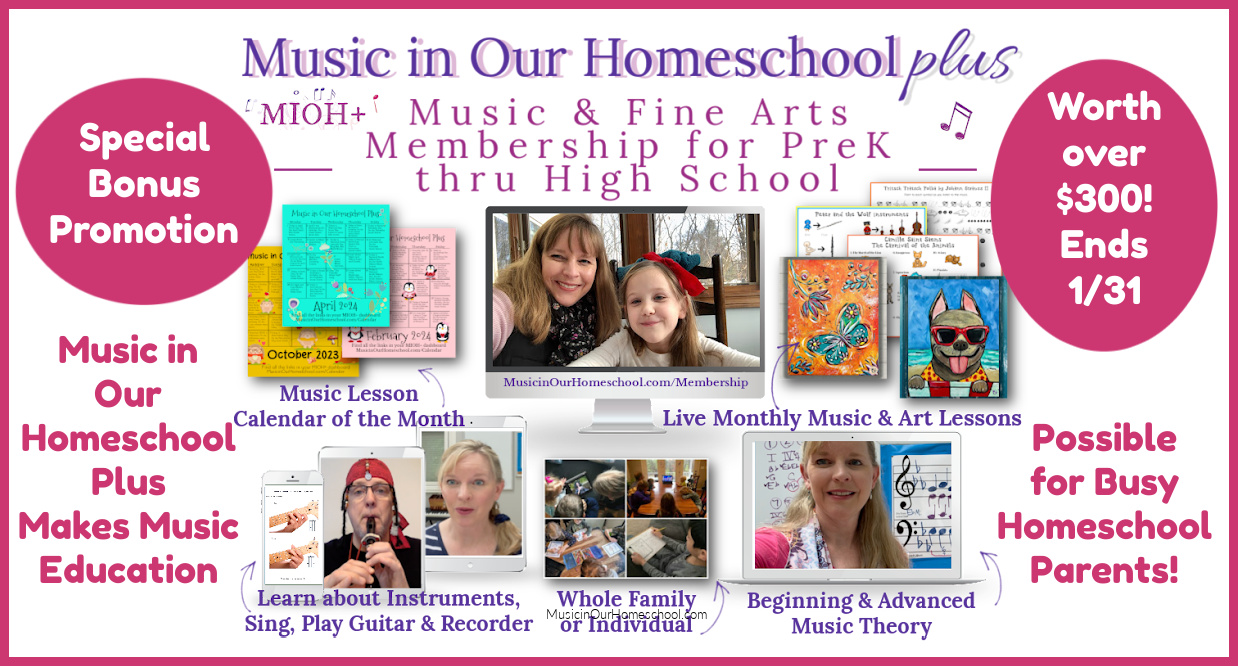 Gena Mayo teaching music note names in Music in Our Homeschool Plus, the music and fine arts membership for preschool through high school