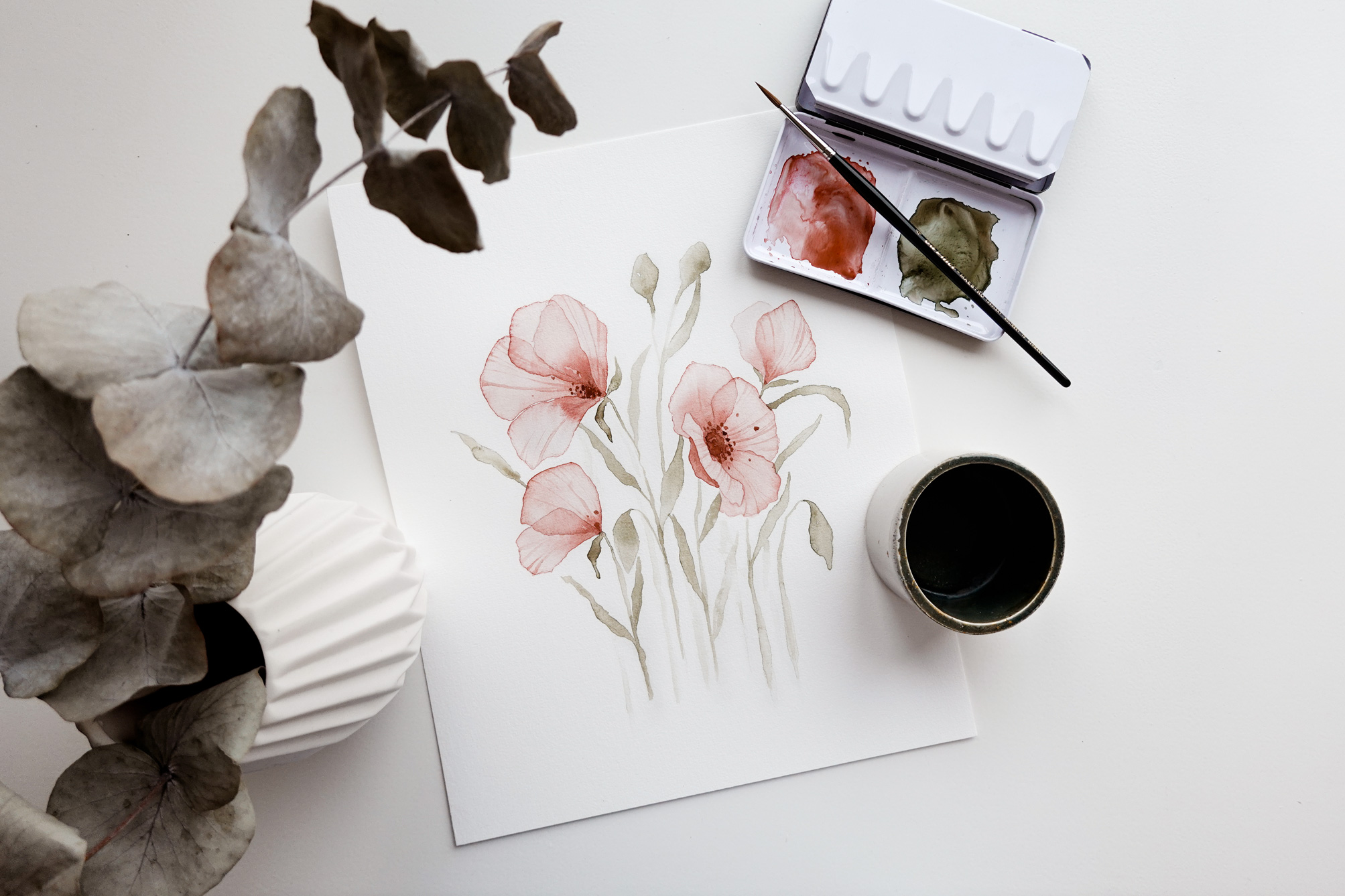 Floral online watercolor art classes