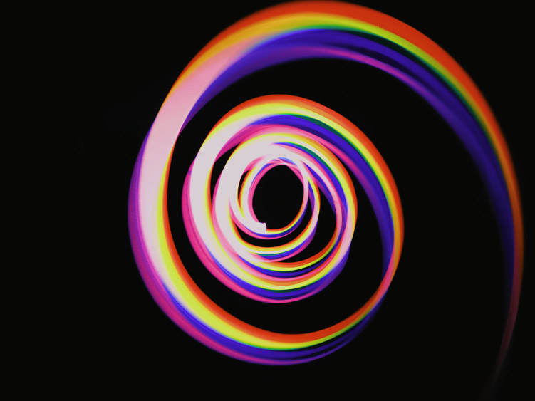 A multicolored spiral