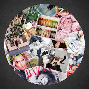 collage of fashion images, photos, magazines