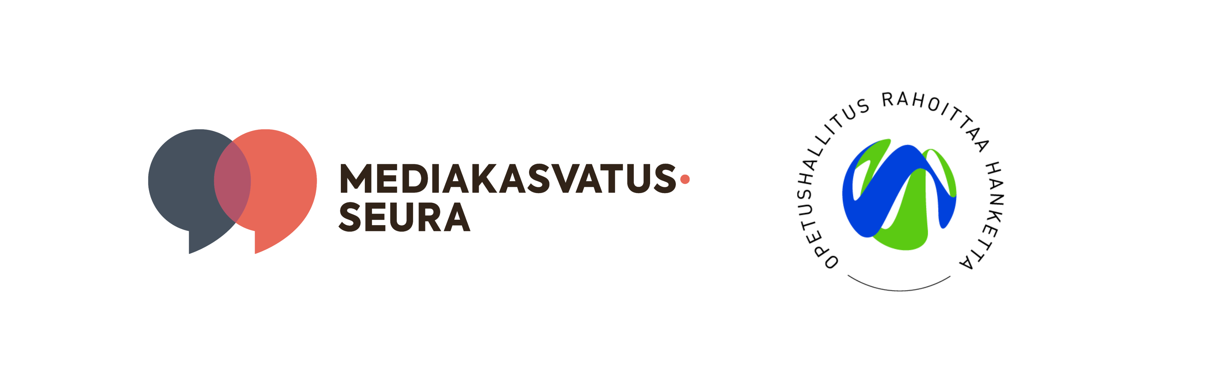 Mediakasvatusseuran logo sekä Opetushallitus rahoittaa hanketta -logo.