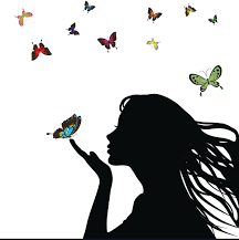 Woman with Butterflies