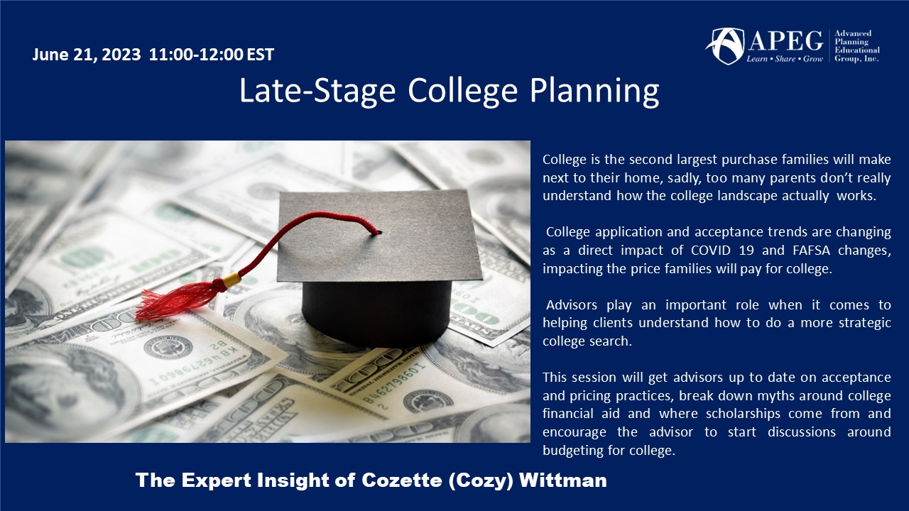 APEG Late-Stage College Planning