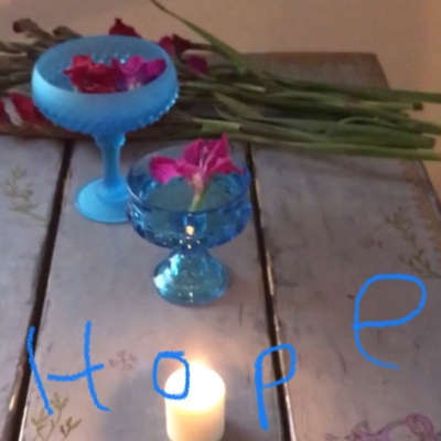 Table with Venetian Plaster and Acrylic Motif.